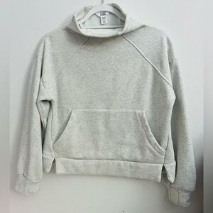 Athleta Girl Funnel Neck Sweatshirt Gray Heather L (12)